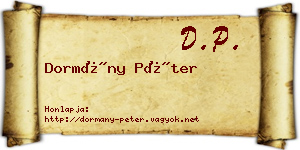 Dormány Péter névjegykártya